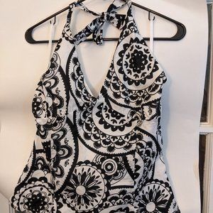 White House Black Market B&W Halter Top - M